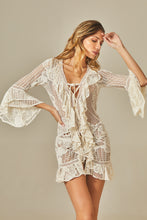 Charger l'image dans la galerie, Model Front: Empress Kaftans / Cover Ups Isabel Dress Off White Lace
