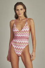 Charger l'image dans la galerie, Model Front: Empress One-Piece Leticia Body Pink Chevron