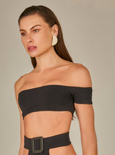 Charger l&#39;image dans la galerie, Model Front: Empress Top Top Biquini Suzy Textura Flat Preto
